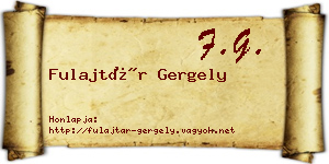 Fulajtár Gergely névjegykártya